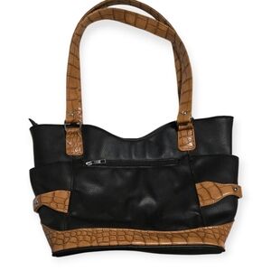 Chic Black and Tan Shoulder Bag